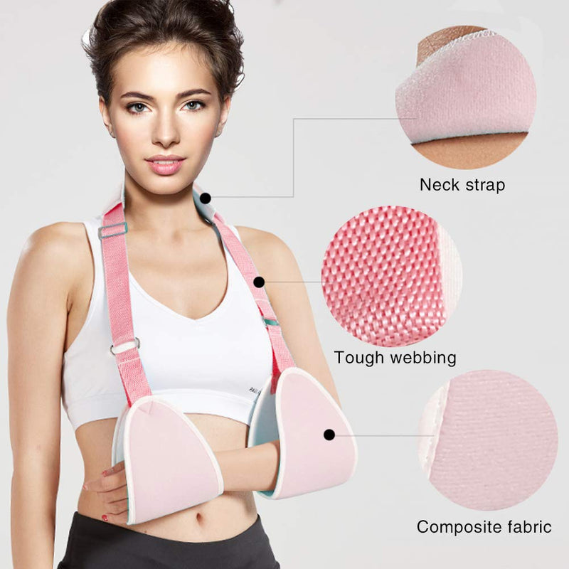 [Australia] - TMISHION Arm Sling, Adjustable Sling Immobilizes and Stabilizes Forearm Arm Sling Brace Sprain Support Wrist or Hand for Plaster Fixation(Pink) 