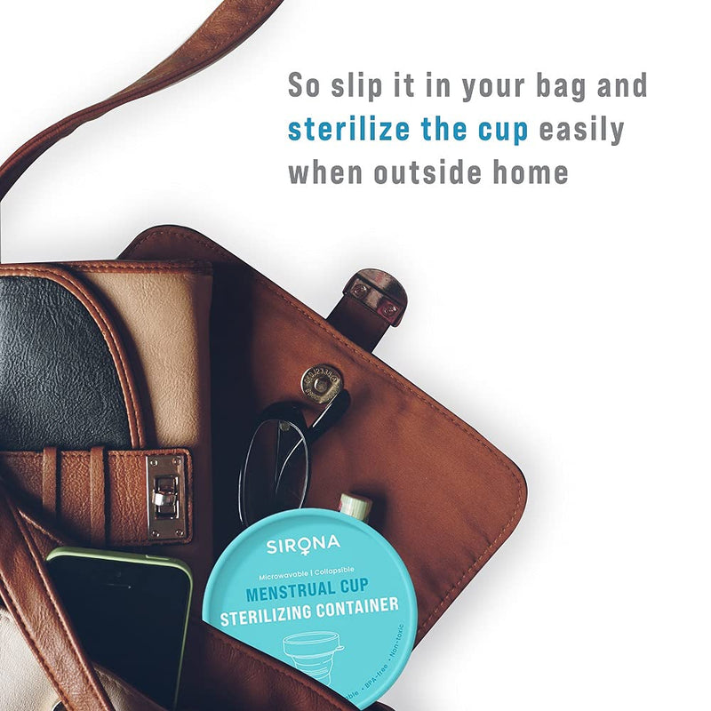 [Australia] - Sirona Menstrual Cups Container Foldable Sterilizing Silicone - 1 Unit | Microwave Friendly | Foldable Menstrual Cup Sterilizer 