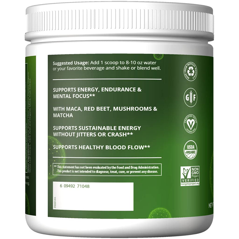 [Australia] - MRM Nutrition Organic Pre-Workout Powder | Island Fusion Flavored | Superfoods + 150mg Natural Caffeine + adaptogens | Clean Energy + Focus| Healthy Blood Flow | Vegan + Non-GMO | 20 Servings 
