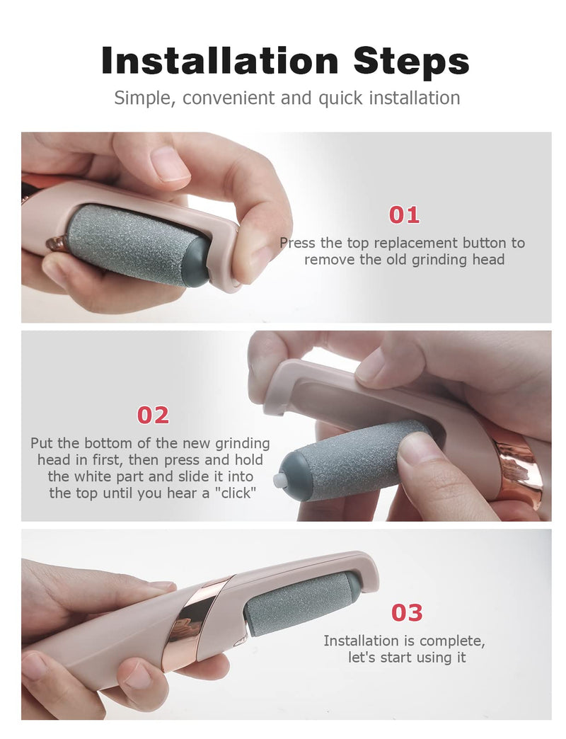 [Australia] - Replacement Foot Grinder Roller for Flawless Pedi 6Pcs, Mellbree Replacement Foot Grinder Roller Heads for Feet Callus Removers Use 6 PCS 
