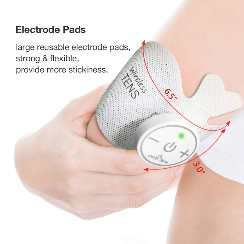 [Australia] - Easy@home Tens Unit Wireless Electrode Pads Self Stick Carbon Pads, 4 Pack 6.5" x 3" Reusable - Non Irritating Design Pulse Massagers Replacement, 2 Pads per Pack, ETP015 