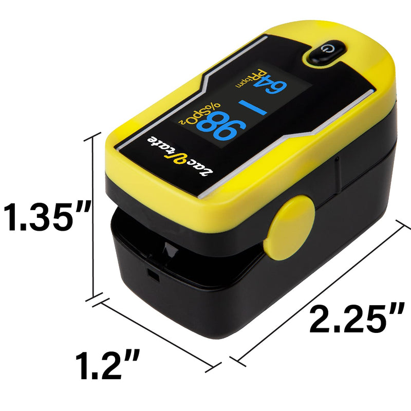 [Australia] - Zacurate 500F Fingertip Pulse Oximeter Blood Oxygen Saturation Monitor with Lanyard Included (Sunny Yellow), (NO Batteries) 