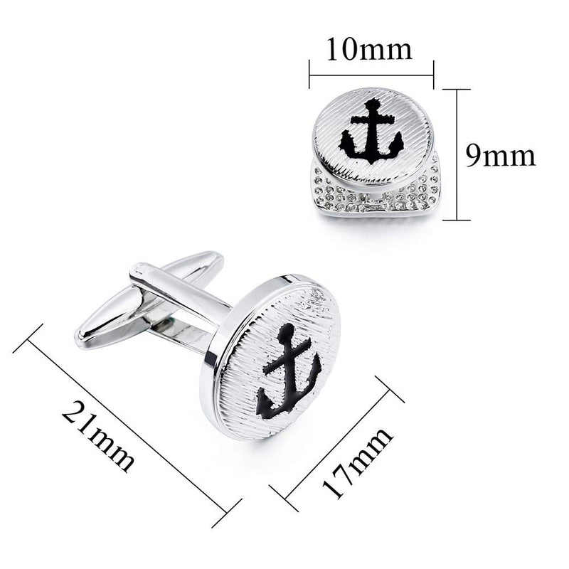 [Australia] - HAWSON Cufflinks and Studs for Men-Flower Pattern Men Fashion Tuxedo Shirt Silver Cufflinks and Studs Set for Regular Weeding Business Accessories 40144 