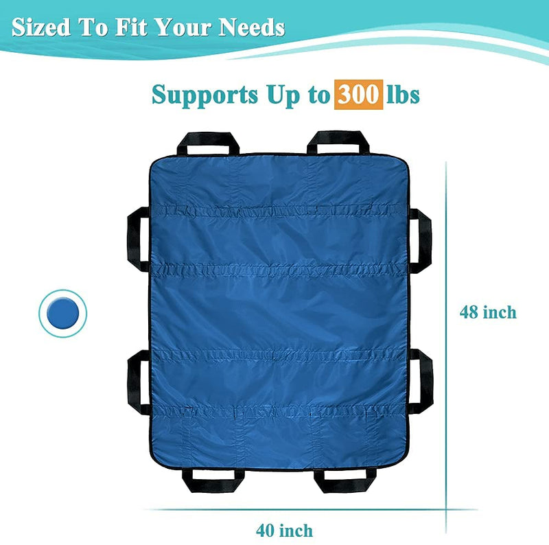 [Australia] - Positioning Pad Draw Sheet Patient Transfer Board Lift Sheet Slide Protective Hospital Bed Mat with Handles for Incontinence, Bariatric, Elderly - Reusable & Washable (48" X 40") 