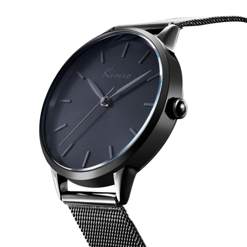 [Australia] - Alienwork Kimio Women's Watch Elegant Mesh Strap Black/Black/Mesh Strap Black 