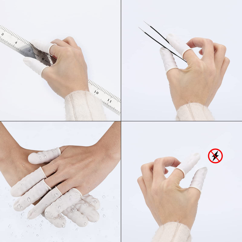 [Australia] - 300 Pcs Latex Finger Cots Small Latex Finger Cots White Disposable Latex Finger Cots Rubber for Injured Finger,Cracked Finger,Sports(White) 