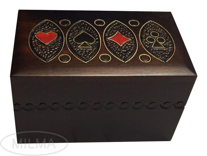 [Australia] - Playing Card Box Polish Handmade Linden Wood Keepsake Box 