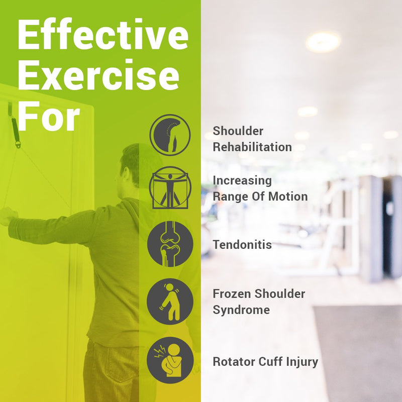 [Australia] - BodyHealt Overhead Shoulder Pulley - Door Exercise Equipment for Back Workout & Arm Exercise. Exercise Pulley Over The Door for Shoulder Rehab. Range of Motion Exerciser & Rehab Pulley System (Strap) 