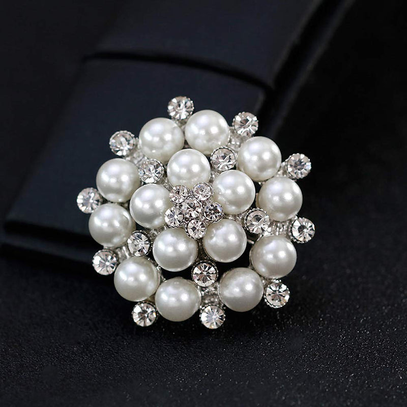 [Australia] - Brooch Bouquet-9PCS Charming Pearl Holding Flower Brooch Wedding Decoration Jewelry Bridal Accessories 