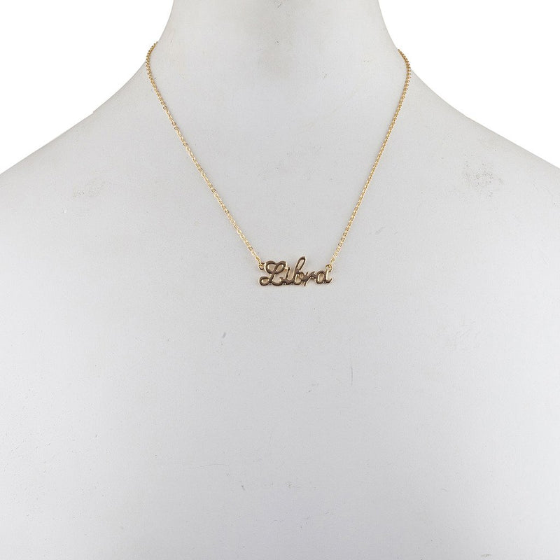 [Australia] - Lux Accessories Horoscope Zodiac Sign Libra Gold Necklace 