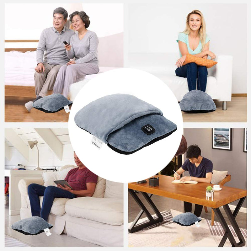 [Australia] - Foot Warmer With Vibration Feature,Electric USB Heated Feet Warmers,Massage and Heating,Soft Plush Micro Mink Fabric & Fast Heating,Auto-off ,Gifts for Women and Men 