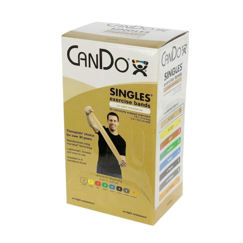 [Australia] - Fabrication Fabrication CanDo Exercise Band, 5-Foot Singles, 30-Piece Dispenser Silver 30 Count 