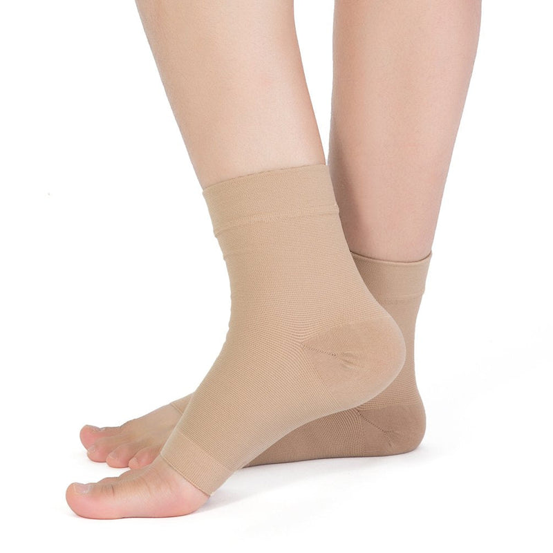 [Australia] - TOFLY® Plantar Fasciitis Socks for Women Men, Truly 20-30mmHg Compression Socks for Arch & Ankle Support, Foot Care Compression Sleeves for Injury Recovery, Eases Swelling, Pain Relief, Beige M Medium (1 Pair) 