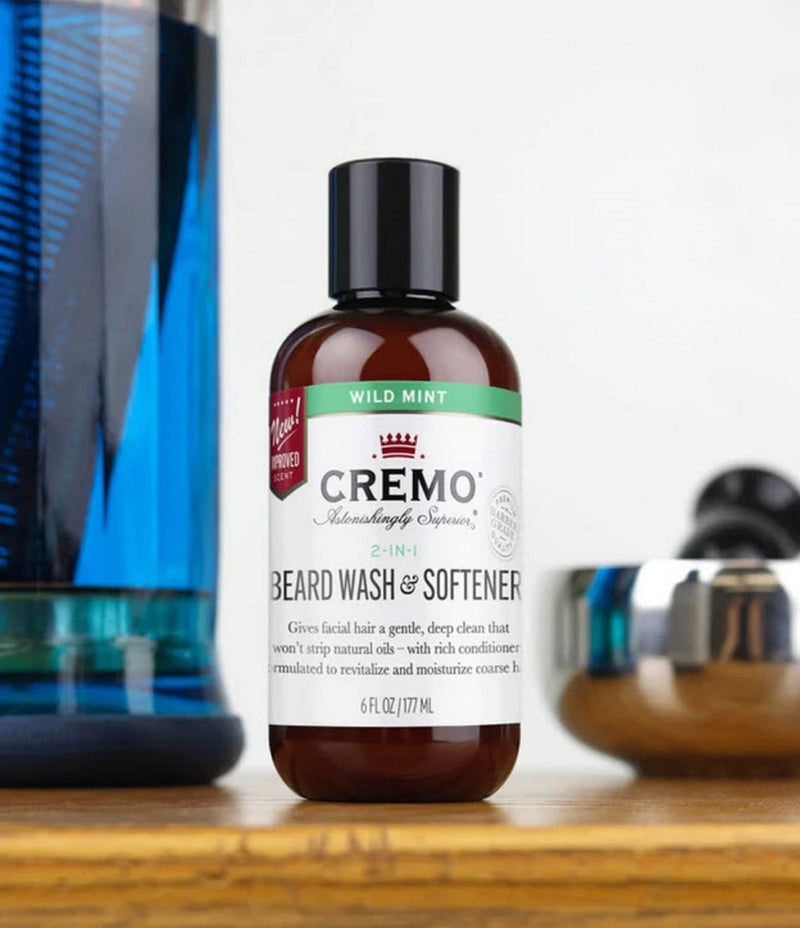 [Australia] - Cremo Wild Mint 2 n1 Beard and Face Wash, Specifically Designed to Clean Coarse Facial Hair, 6 Fluid Oz 6 Ounce (Pack of 1) 
