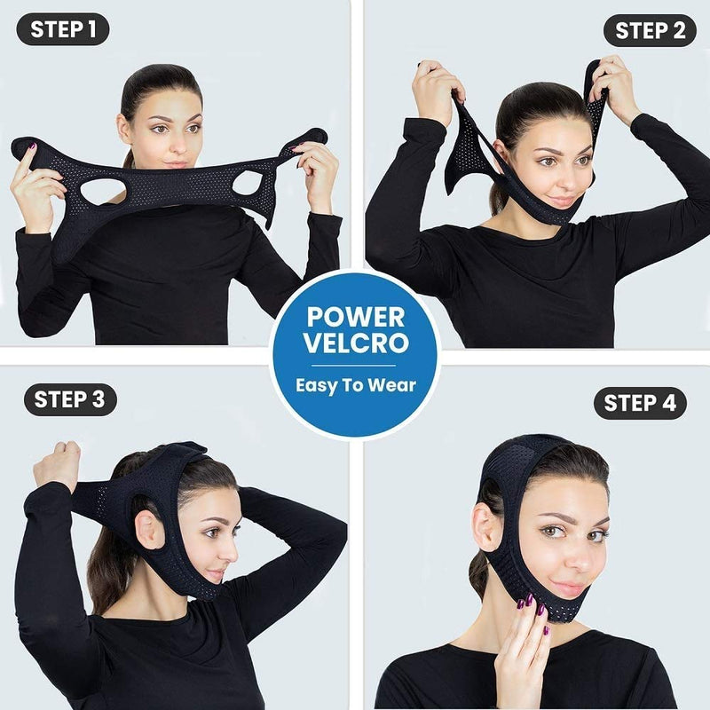 [Australia] - Chin Straps for Snoring, Anti Snoring Chin Strap Devices, Vosaro Jaw Strap for Sleeping with Men Women, Adjustable and Breathable for User Keep Closed While Sleeping for Snorers 
