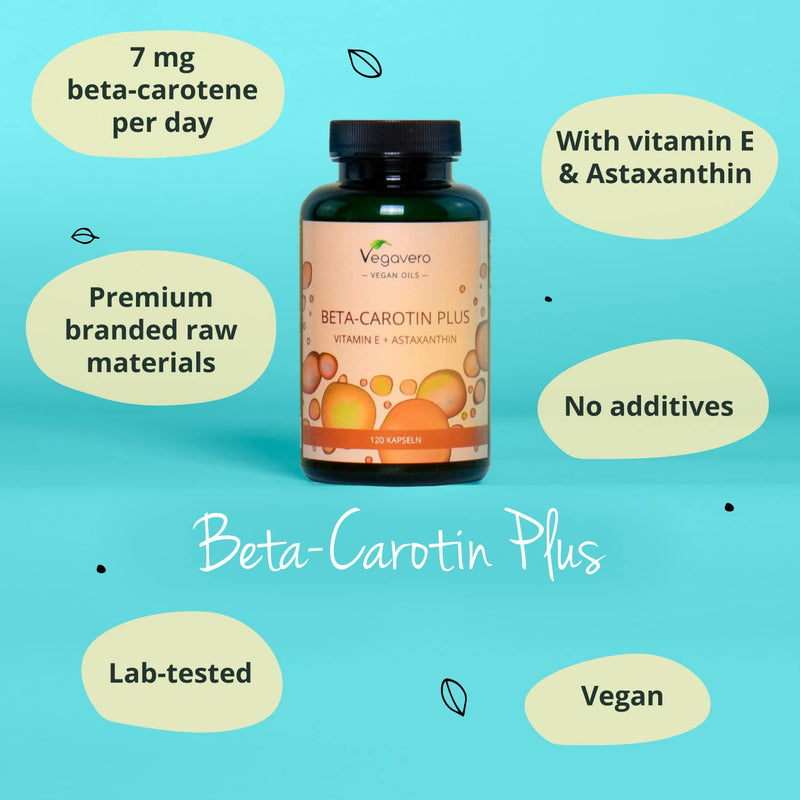 [Australia] - Beta Carotene Vegavero� | Beta-Carotene from Fermentation (Lucarotin�), Vitamin E & Astaxanthin (AstaZine�) | NO Additives | Golden Tan | 120 Tanning Capsules (GreenCaps�) | Vegan 