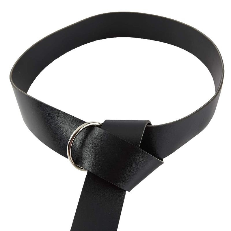 [Australia] - KOGOGO Medieval Knight Leather Belt Mens Reenactment Accessory Black Length 75"(190cm) 