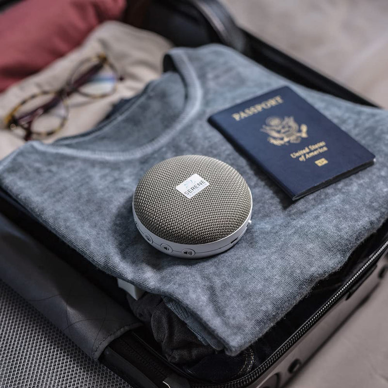 [Australia] - Serene Evolution 36 Sound Portable White Noise Machine for Adults, USB Rechargeable Sound Machine for Sleeping & Travel, Soothing Sleep Sounds Include Fan, Ocean, Pink & Brown Noise, Rain, Waterfall 36 Sounds - Adult 