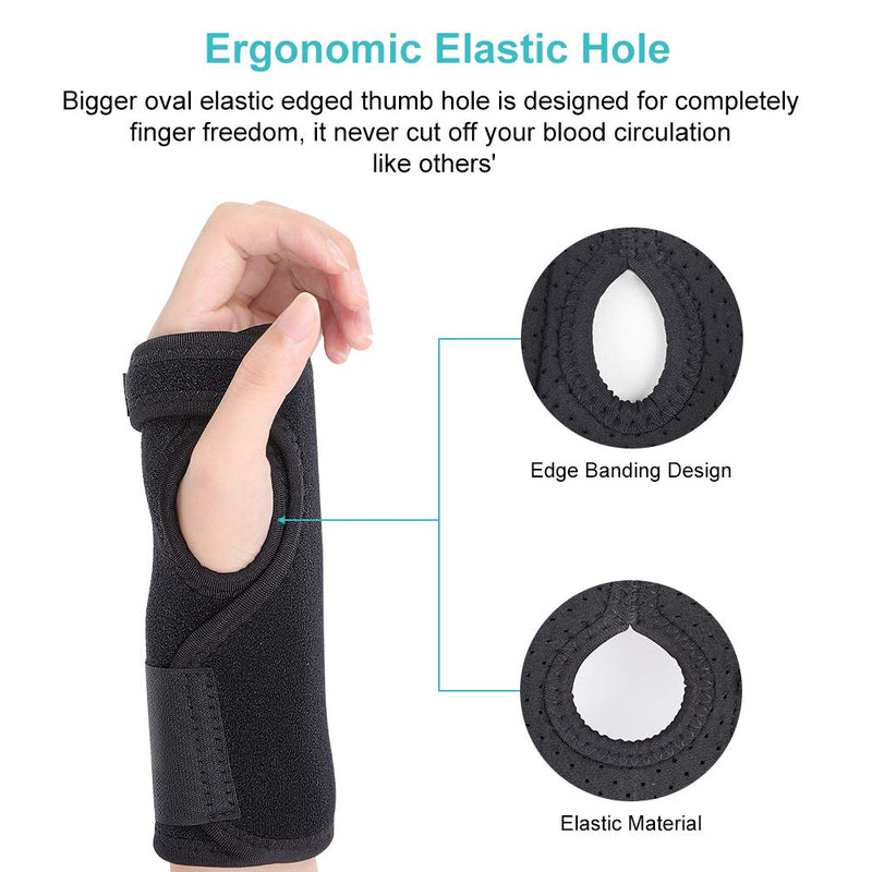 [Australia] - Wrist Brace, Wrist Splint Support Wrist Palm Protector with Metal Splint Stabilizer & Elastic Edged Thumb Hole for Carpal Tunnel, Tendonitis, Sports Injuries Pain Relief (Left Hand) Left Wrist 
