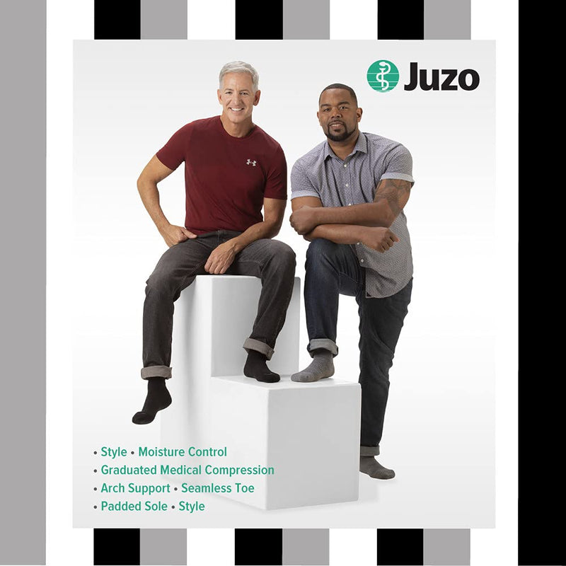 [Australia] - Juzo Power Comfort 15-20 mmHg Knee High Closed Toe Compression Sock Large Retro Black 