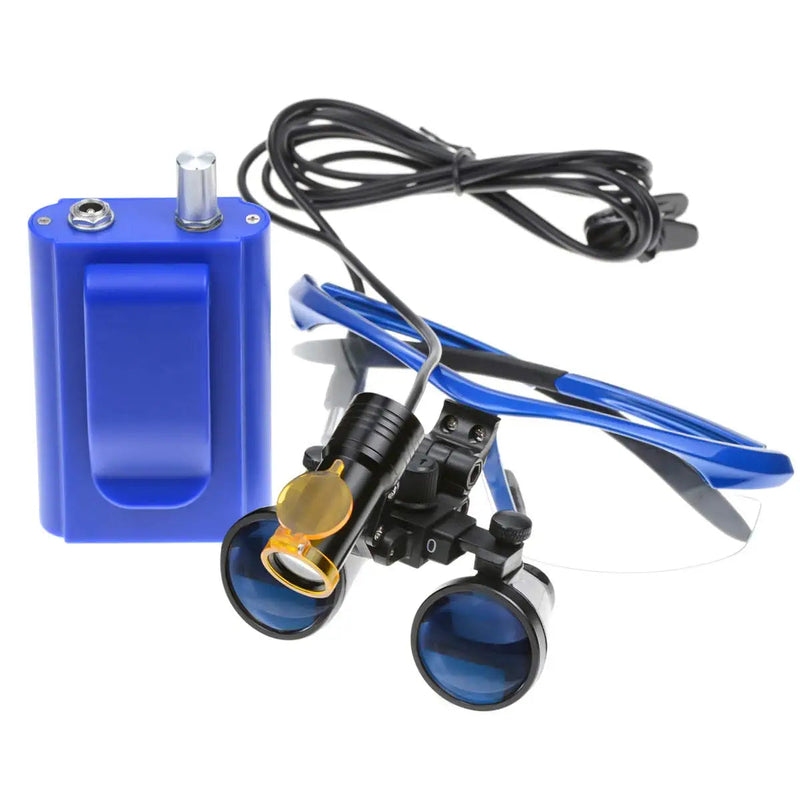 [Australia] - Ocean Aquarius Blue 2.5X420MM Loupes Magnifier +5 Headlight Plug in Clip Head Light with Filter Aluminum Box 008. 