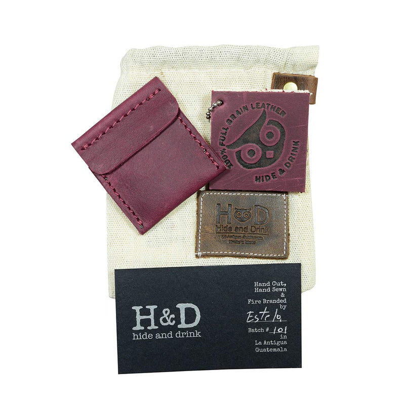 [Australia] - Hide & Drink, Leather Wedding Ring Case, Slim Engagement Pouch, Marriage, Cute Gifts, Handmade - Sangria 