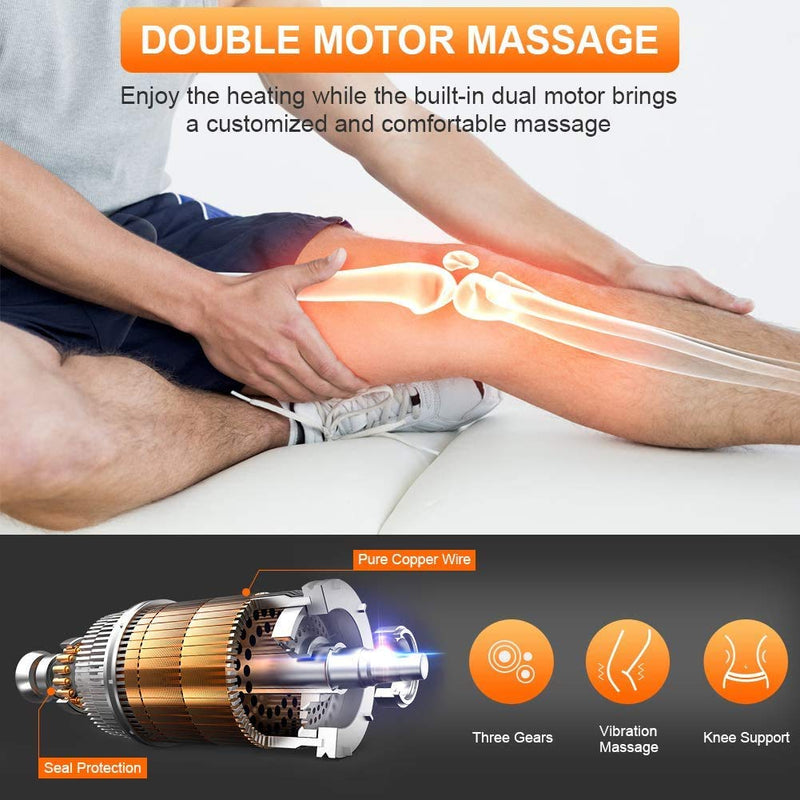 [Australia] - Heat Knee Massager for Knee Warm, Heat Knee Brace Wrap for Arthritis, Knee Heating Pad for Hot/Cold Therapy, Electric Heated Knee Pads Support for Pain Relief, 3 Temperature Control, 1PC for Men Women 