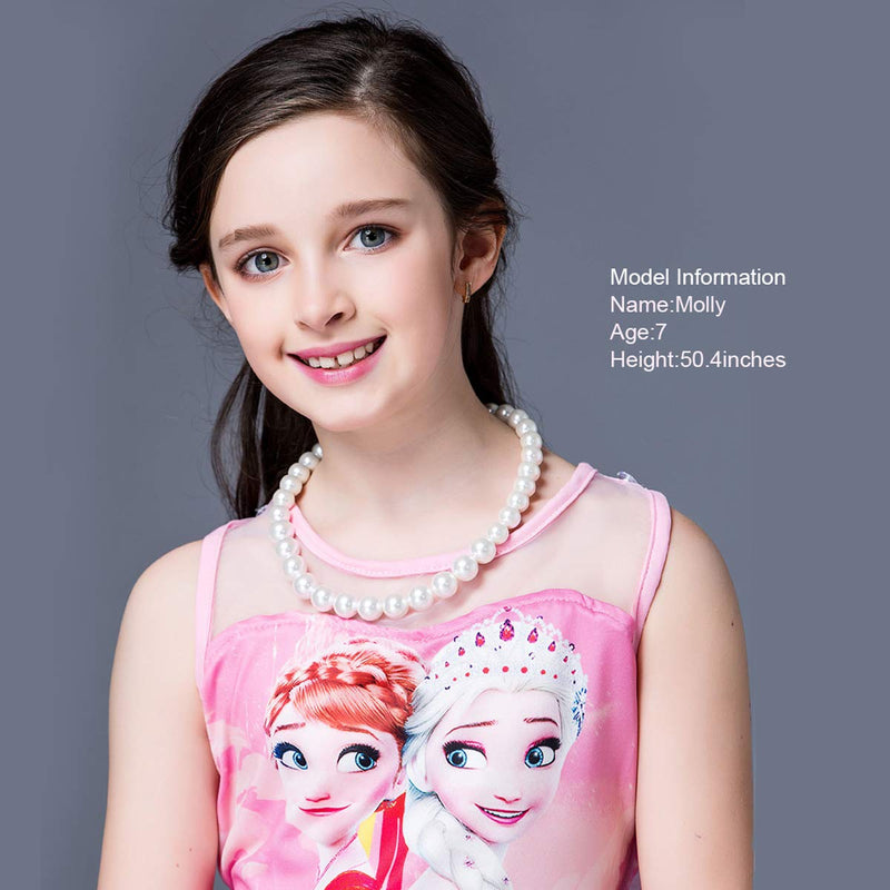 [Australia] - WELLKAGE Kids Pearl Necklace for Girls (White) Ecofriendly Synthetic-resin 