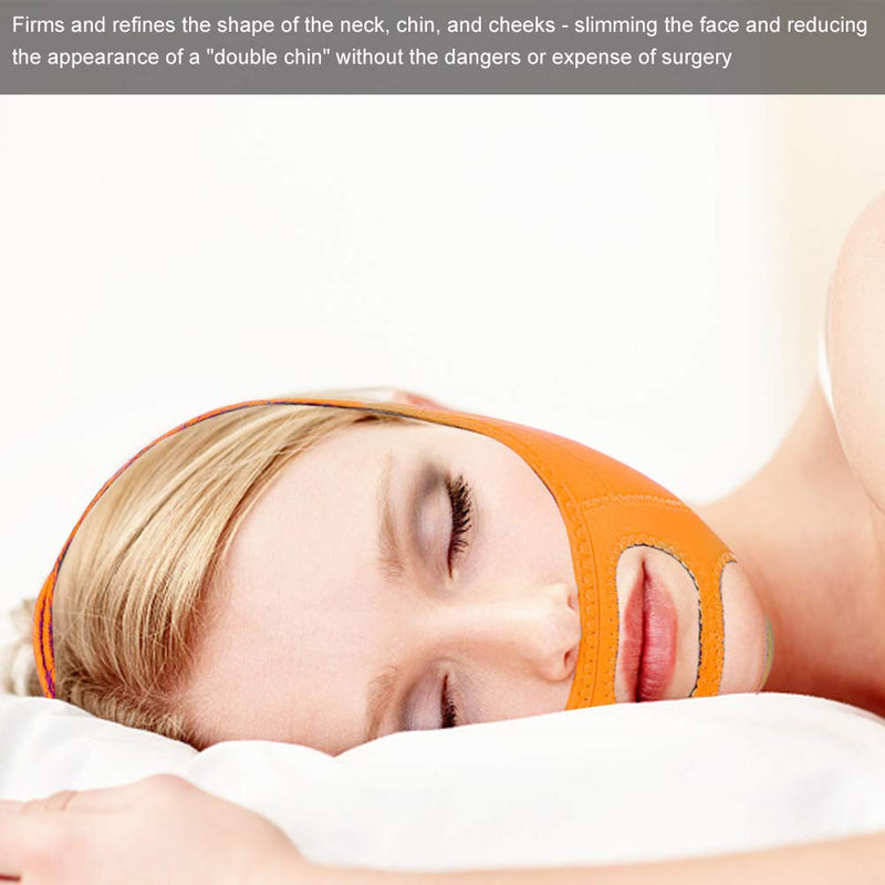 [Australia] - Face Slimming Mask, Face Lifting Slimming Belt, Slim Lift Tighten Skin Bandage Double Chin Slimming Belt for Compact Facial Skin(Orange) Orange 