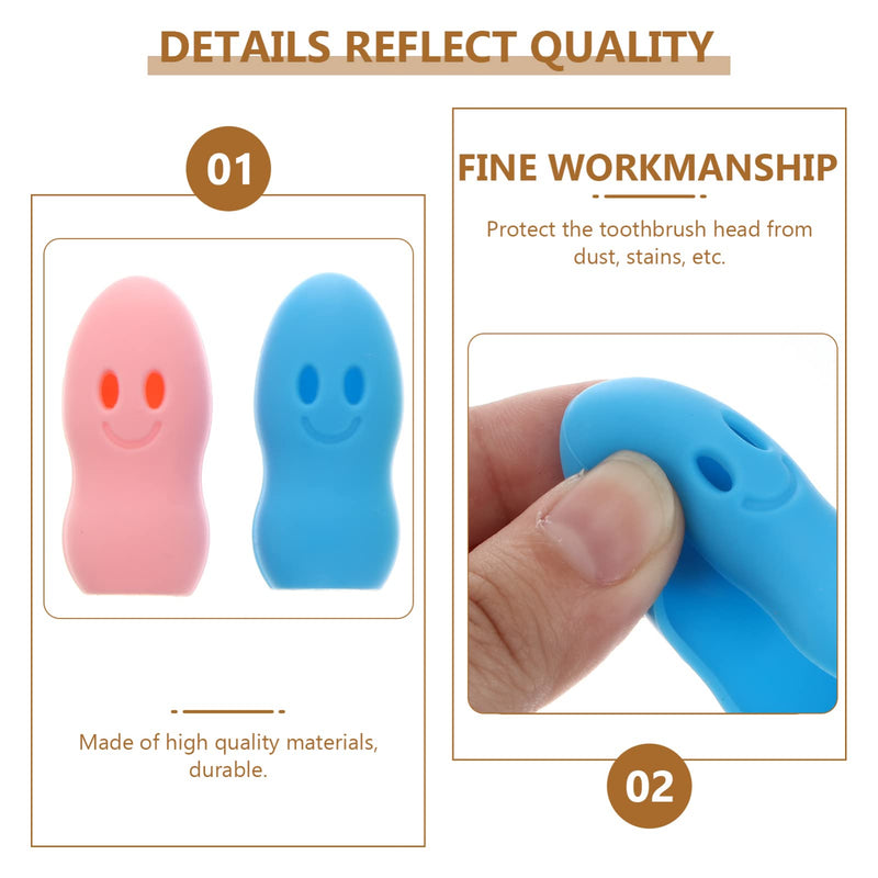 [Australia] - Milisten 4pcs Cartoon Toothbrush Head Cover Cute Silicone Hygienic Head Cap Case for Camping Outdoor Travel 
