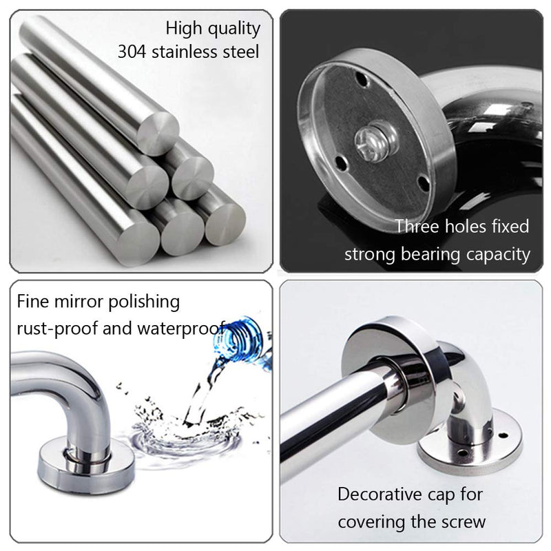 [Australia] - Kaxich Stainless Steel Bath Grab Bar Anti-Slip Bathroom Grab Handle Towel Holder Safety Support Rail for Disabled Elderly (300mm/12 inches) 