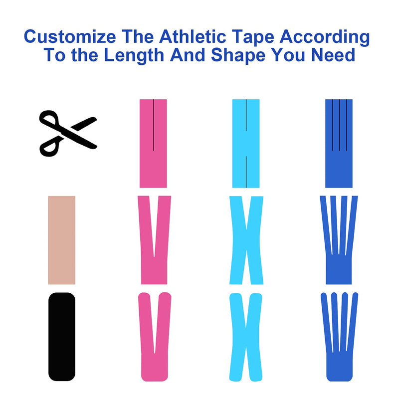 [Australia] - Kinesiology Tape Athletic Tape, Lychee Supports & Protects Muscles, Waterproof and Latex Free, Breathable Elastic for Sport Activity (Dark Blue, 6 Rolls) Dark Blue 