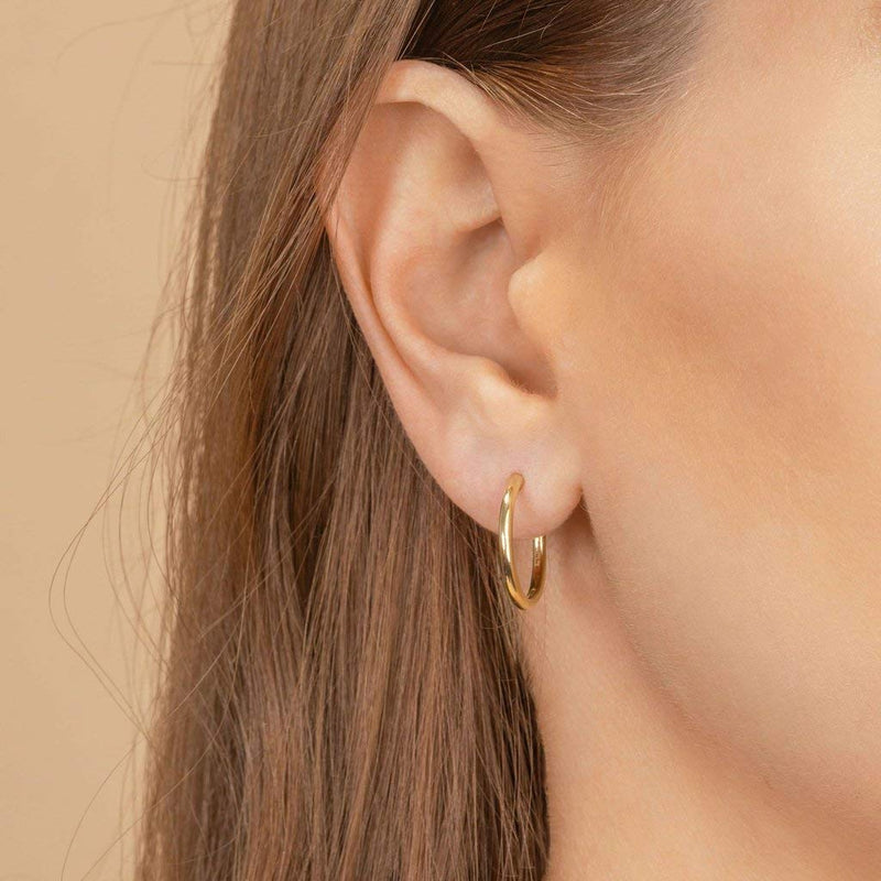 [Australia] - 3 Pairs 925 Sterling Silver Hoop Earrings | Small White Gold Plated Hoop Earrings for Women Girls (13mm, 15mm, 20mm) Gold-13/15/20/25mm 