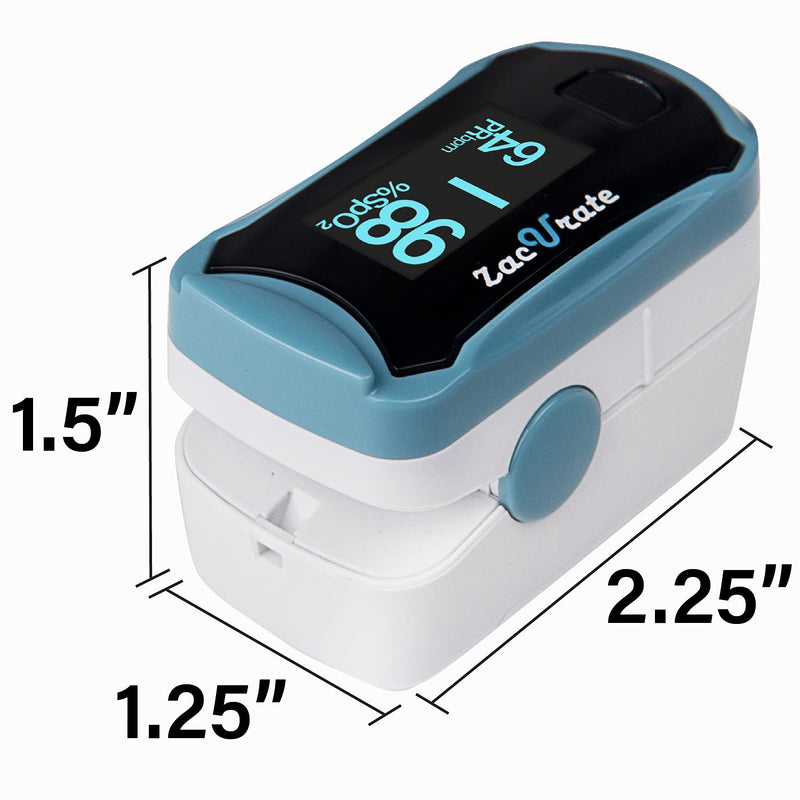 [Australia] - Zacurate 500G Fingertip Pulse Oximeter Blood Oxygen Saturation Monitor with batteries and lanyard (Arctic Blue) 