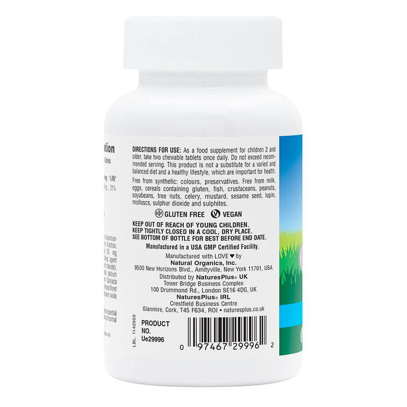 [Australia] - NaturesPlus Animal Parade Calcium Children�s Chewable - Calcium Supplement for Kids Natural Vanilla Flavour - Vegan, Gluten Free - 90 Chewable Animal Shaped Tablets 