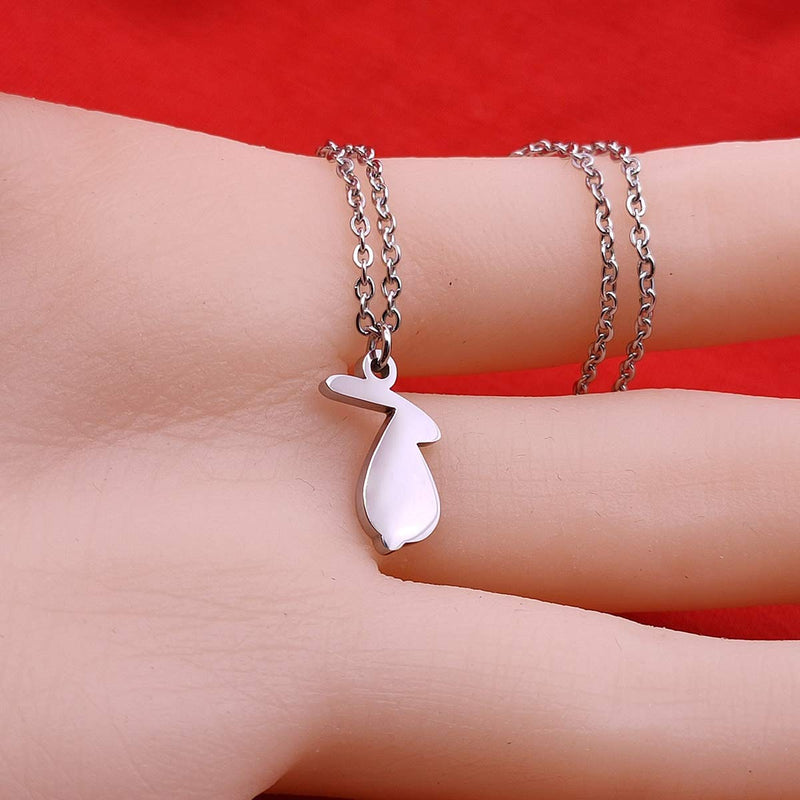 [Australia] - HOFOYA Animal Lover Charm Pet Pendant Necklace Jewelry for Women Girls Kids,Gifts From Mom Daughter Sisters Daughter Loved Necklace. rabbit necklace-silver 