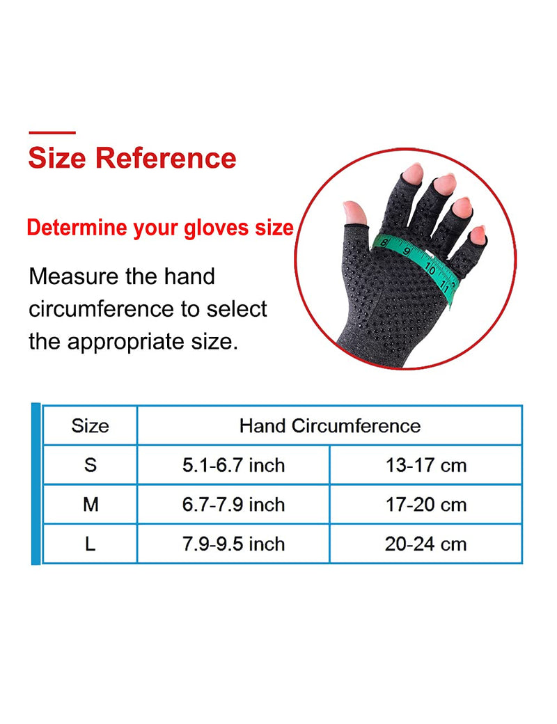 [Australia] - 2 Pairs Arthritis Compression Gloves Fingerless Warm Winter Gloves for Women Men Relieve Symptoms Rheumatoid Osteoarthritis Raynauds Disease Breathable Comfortable Fit Daily Replacement (Black Non Slip, M) Black Non Slip 