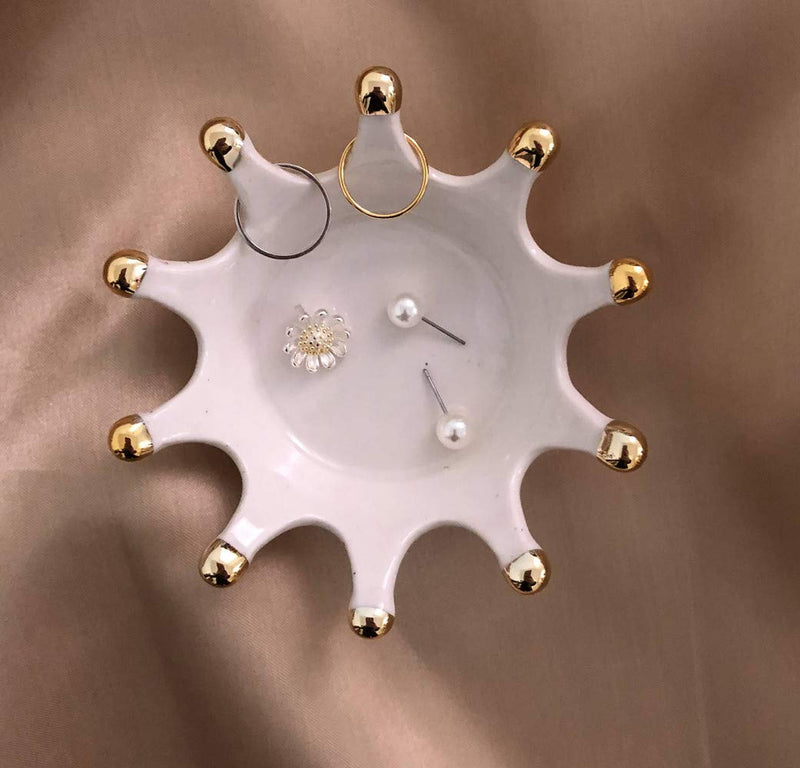 [Australia] - JaneOft Jewelry Display Plate, Ceramic Dish Trays for Ring Earring 