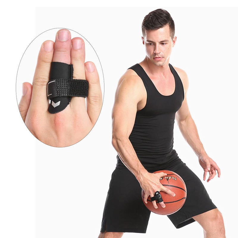 [Australia] - Basketball Finger Splint, Adjustable Pressure Volleyball Finger Strap, Professional Sports Finger Sports Protective Gear, Relieve Joint Pain, Can Be Used for Various Ball Sports (1 Piece, Black) 