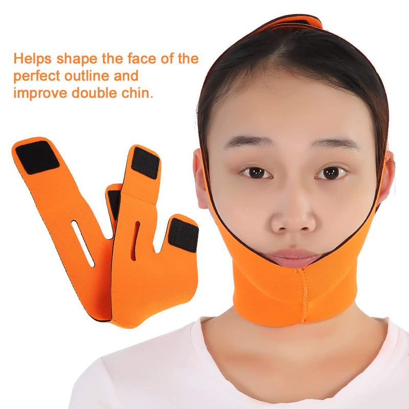 [Australia] - Face Lifting Slimming Belt Face Lifting Belt Bandage Face Slimming Strap Double Chin Reducer Facial Weight Loss Belt, Eliminates Sagging Skin Lifting Firming Anti Aging Face Corrector Orange 