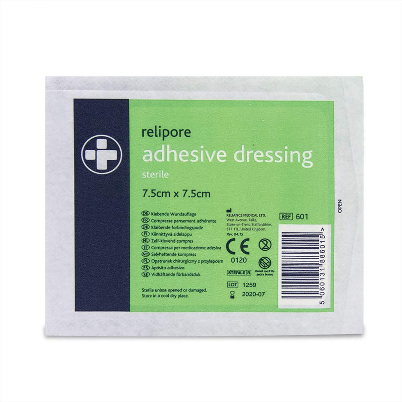 [Australia] - Relipore REL601 Sterile Dressing, 7.5 cm W x 7.5 cm L (Pack of 50) 7.5x7.5 cm (Pack of 50) 
