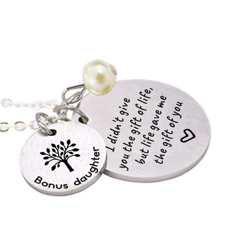 [Australia] - Stepdaughter Gift - I Didn't Give You the Gift of Life But Life Gave Me the Gift of You - Family Tree Pendant Necklace Step Daughter Gifts from Stepmom or Stepdad 