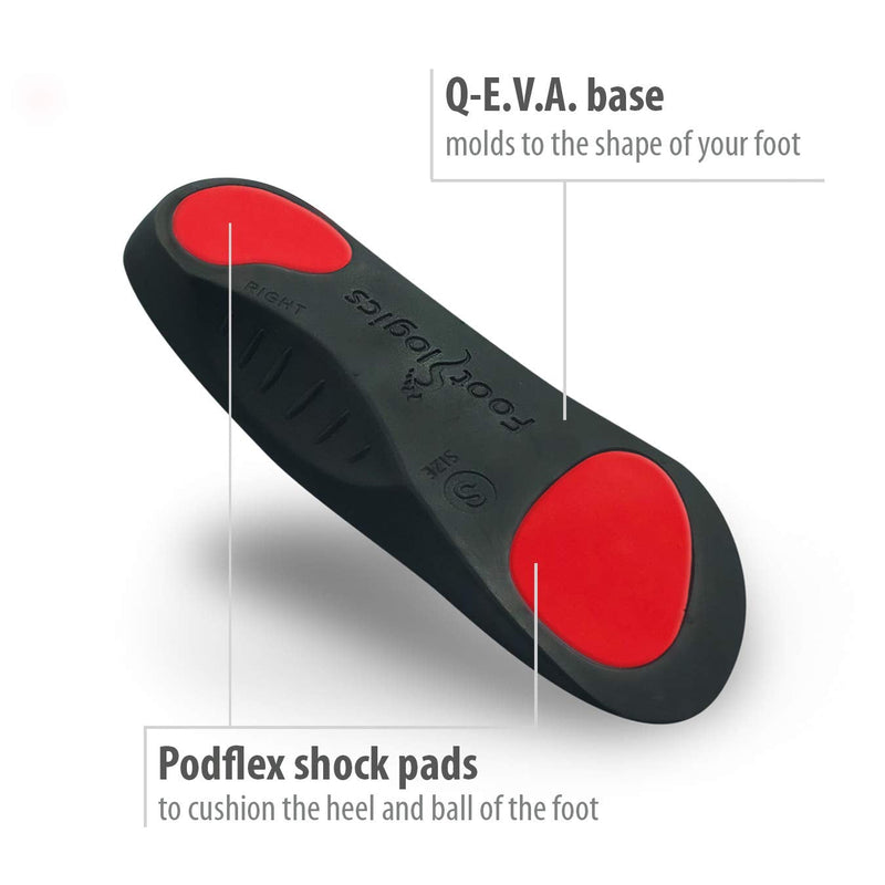 [Australia] - Footlogics 3/4 Length Orthotic Shoe Insoles with Built-in Raise for Ball of Foot Pain, Morton’s Neuroma, Flat Feet - Metatarsalgia M (Men's 8-9.5, Women's 9.5-11) 