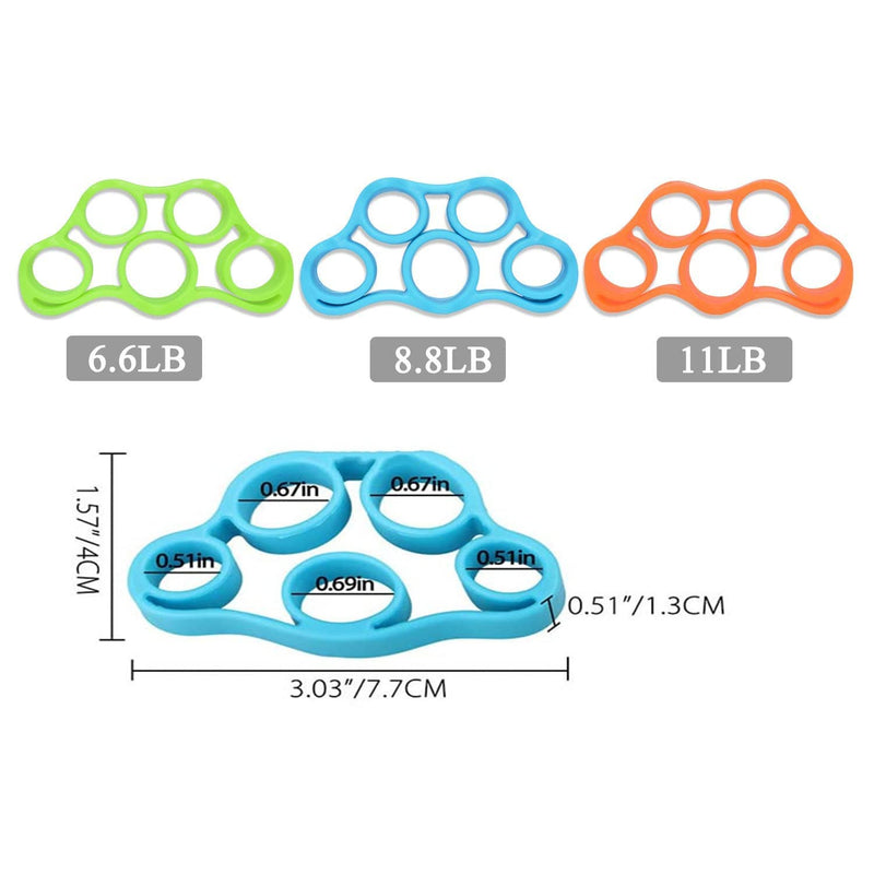 [Australia] - 3pcs Finger Stretcher Exerciser, Hand Grip Strengthener, Hand Exerciser,Forearm Exerciser Trainer Silicone Rings for Muscle & Rehabilitation 