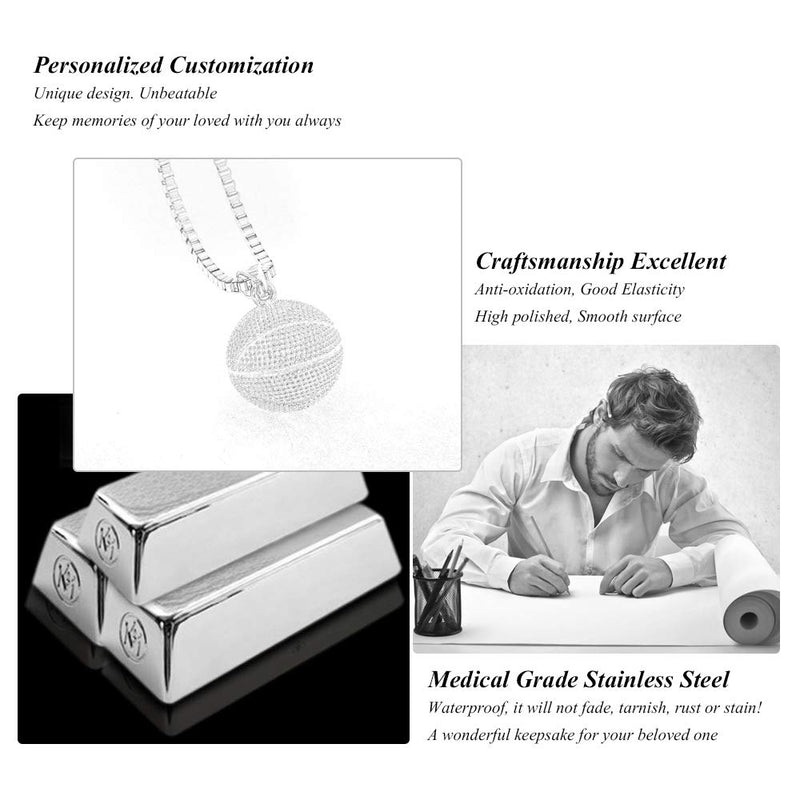 [Australia] - XSMZB Basketball Cremation Jewelry for Ashes Stainless Steel Sport Keepsake Pendant Locket Memorial Urn Necklace for Men Women Gold 