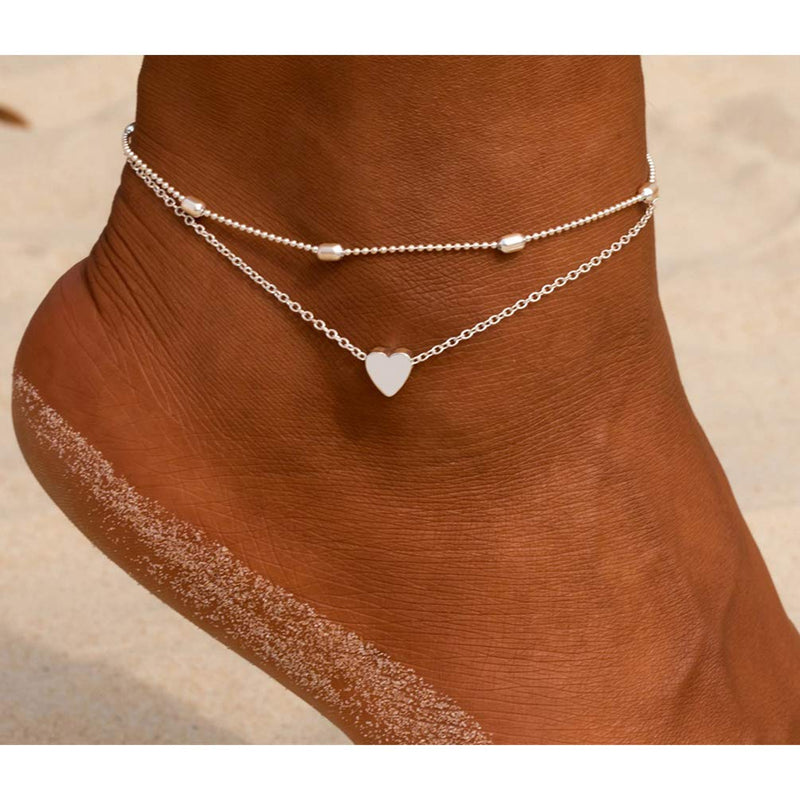 [Australia] - choice of all Gold Anklet Bracelets for Women Layered Beach Chain Anklet for Girls Silver Heart 