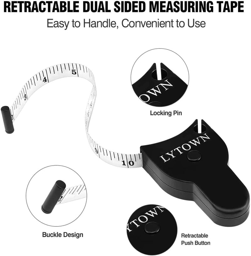 [Australia] - Body Tape Measure, 4Pcs Measuring Tape for Body 60 Inch(150cm), Retractable Soft Body Measurement Tape for Weight Loss, Fitness, Tailoring, Sewing, Crafting Clothes, Black+ Green black+green 