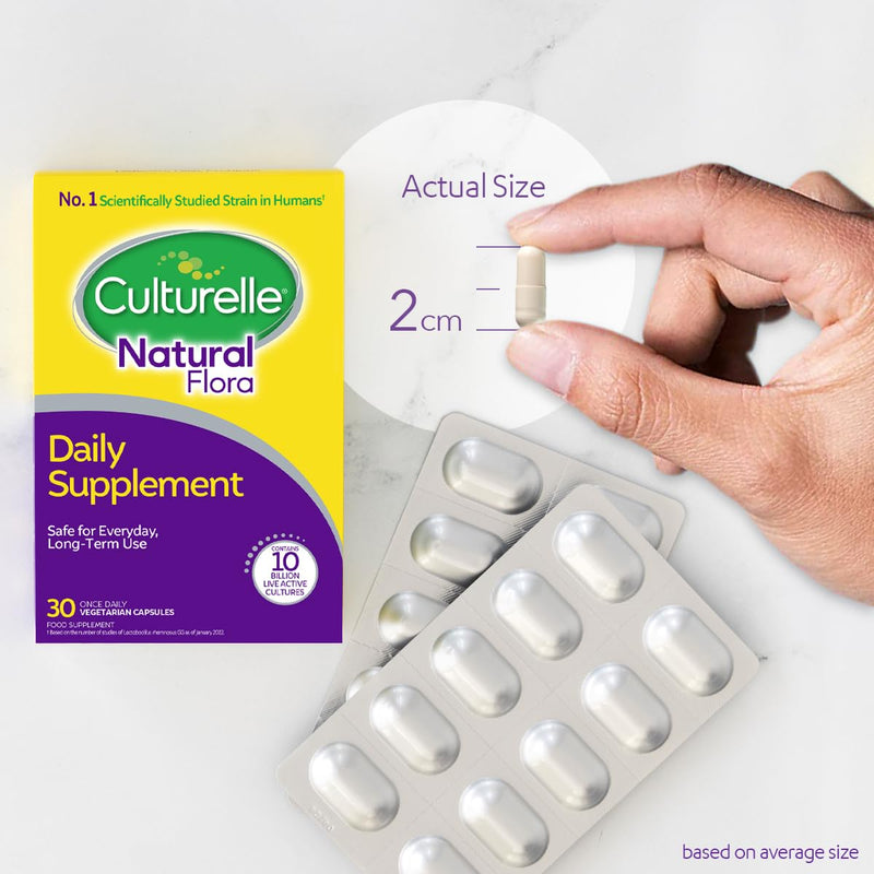 [Australia] - Culturelle� Natural Flora � Daily Probiotic Supplement - 30 Vegetarian Capsules - 10 Billion live Bacterial Cultures - Lactobacillus rhamnosus GG strain - Gluten Free 