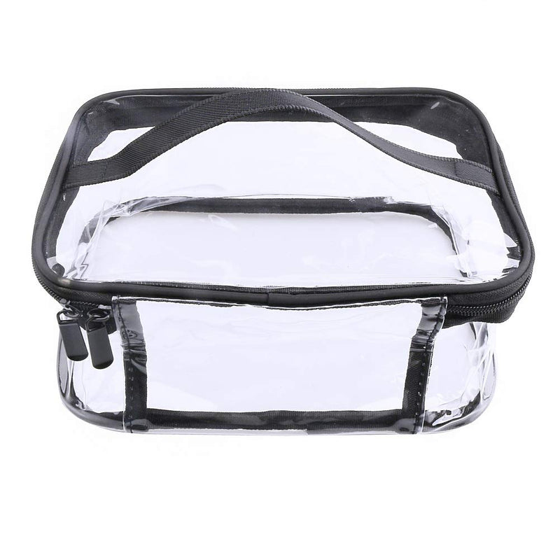 [Australia] - kuou Clear Make up Bag, Gift Cosmetic Bag Portable Waterproof PVC Travel Bag Brushes Organizer for Men and Women Travel Business Bathroom(Black) Black 