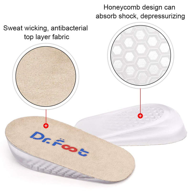 [Australia] - Dr.Foot Height Increase Insoles, Heel Cushion Inserts, Heel Lift Inserts for Leg Length Discrepancies (Small (1" Height)) Small (1" Height) Beige 